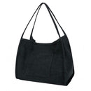 Solid Color Shoulder Handbags Canvas Women Large Top-handle Bags (Black) A