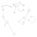 10pcs Piercing Jewelry Sets Clear Acrylic Studs Belly Buttons Nose Ring