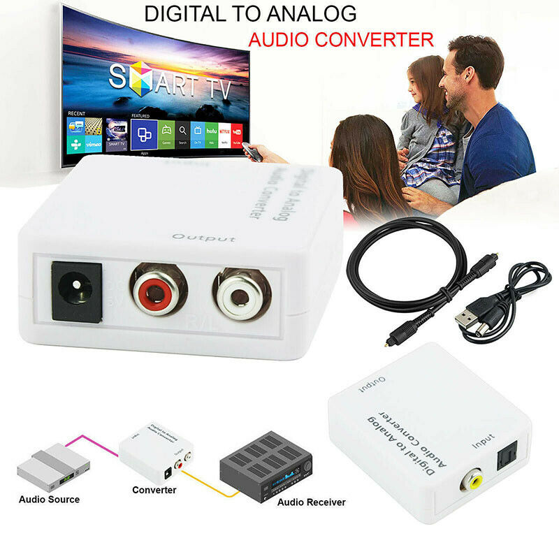 3.5mm Optical Coaxial Toslink Digital to Analog Audio Converter Adapter Cable
