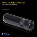 10pcs 3.5mm TRS Audio Female Jack Solder Connector 3 Pole Stereo Adapters A