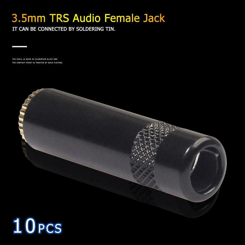 10pcs 3.5mm TRS Audio Female Jack Solder Connector 3 Pole Stereo Adapters A