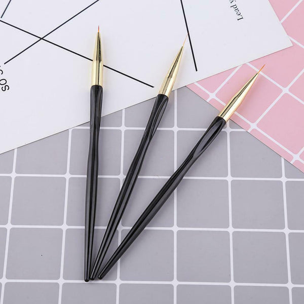 Pointed Nail Art Pen Crystal Carved UV Gel Pen Nail Decoration Tool (Black) A#S