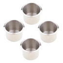 Pack of 4 Stainless Steel Poker Table Cup Holder Inserts For Car Boat  Marine