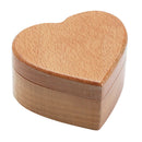 Love Heart Shape Walnut Wooden Ring Box Solid Wood Decorative Jewellery Sto