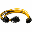 PCI-E PCIE Express 6-pin to 2x 6+2-pin (6-pin/8-pin) Y-Splitter Power Cable New