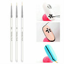 Nail Art Tiny Thin Fine Liner Acrylic Decor Pen Brush Painting Drawing Tool 3Pcs