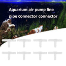 10pcs Aquarium Air Pump Line Tubing Joint Tee-Connectors Water Pipe Adapter