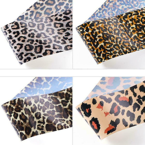 4pcs Leopard Print Nail Art Stickers Transfer Foil Decor Decals Accessories X6Z9