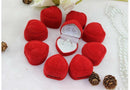 Quality 10pcs Romantic velet Red Heart Ring gift Boxes Jewelry Supplies ME