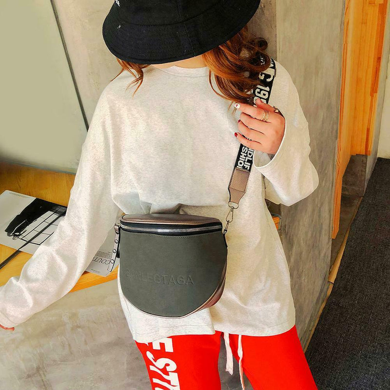 Fashion Crossbody Bag Women Leather Shoulder Messenger Saddle Bags (Grey)