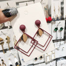 Geometry Diamond Korea Earrings J735(Red Wine)