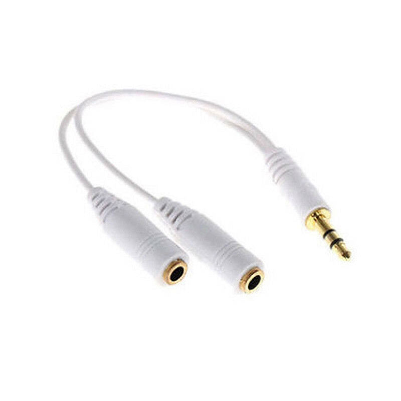 3.5mm AUX Audio Mic Splitter Cable Earphone Headphone Adapter 1 MaleTo 2FemaleX2