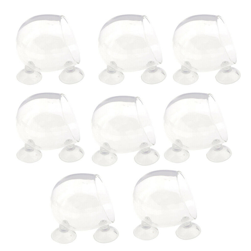 8Pcs Aquatic Plant Crystal Glass Cup Pot for Aquarium Fish Tank Plant Holder