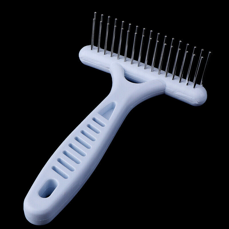 Pet White Rake Comb Stainless Steel for Dog Double-Tooth Dislocation Groom BX