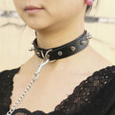 Punk Lady Gothic Slave Leather Choker Chain Spike Rivet Buckle Collar NecklaA3C