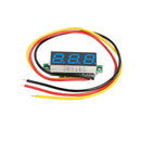 DC 0-100V 3 Wires Mini Gauge Voltage Meter Voltmeter LED Display (Blue)