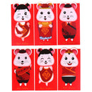 6pcs/set Year of the Rat Packet Bag Chinese New Year Red Money Envel mdPT3C