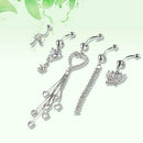 5pcs Flower Navel Ring Combination Body Piercing Belly Button Jewelry gfd KAR