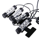 4x 3LED Car Charge Interior Accessories Blue Atmosphere Lamp Floor Decor Li- 3C