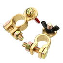 2pcs Easy To Wire Positive Negative Battery Terminal Set Clamp Thickened Brass