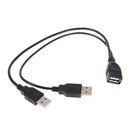 20cm USB2.0 Splitter Y 1 Female to 2 Male Data Charger Cable Extension Cord