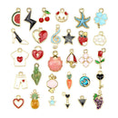 30PCS/Set Mixed Enamel Metal Charms Pendant DIY Craft Jewelry Making FindingsJ,a