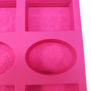6 Cavity Rectangle Oval Silicone Soap Mold Handmade Soap Making CraftsB Ew
