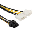 2Pack 8pin 6+2pin PCI-E to Dual 4pin Graphics Video Card Power Cable 7inch
