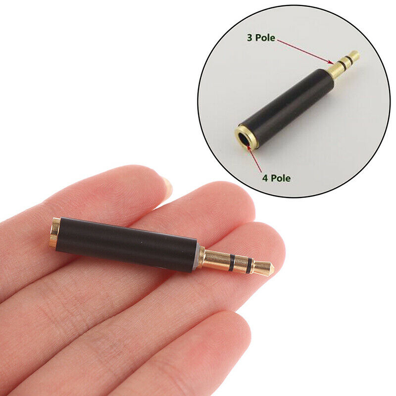 1pcs 3.5mm Stereo 3 Pole Male to 4 Pole 3 Ring Female Audio Adapter Converter Hc