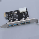 5 Gbps PCI Express to USB 3.0 Hub Splitter Card External Expansion, 4 Ports for