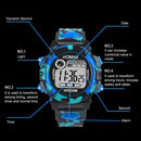 Multifunction Digital LED Quartz Alarm Date Sport Waterproof Watch (Blue)