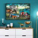 DIY Village Outing Full Drill Diamond Painting 5D Bead Art Picture Mosaic