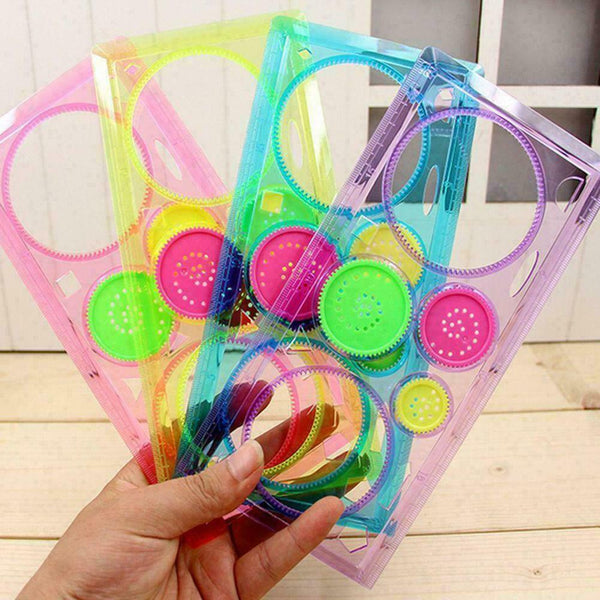1pcs Multifunctional Children Variety Spirograph Drawing V Plastic Color Ru M1P8