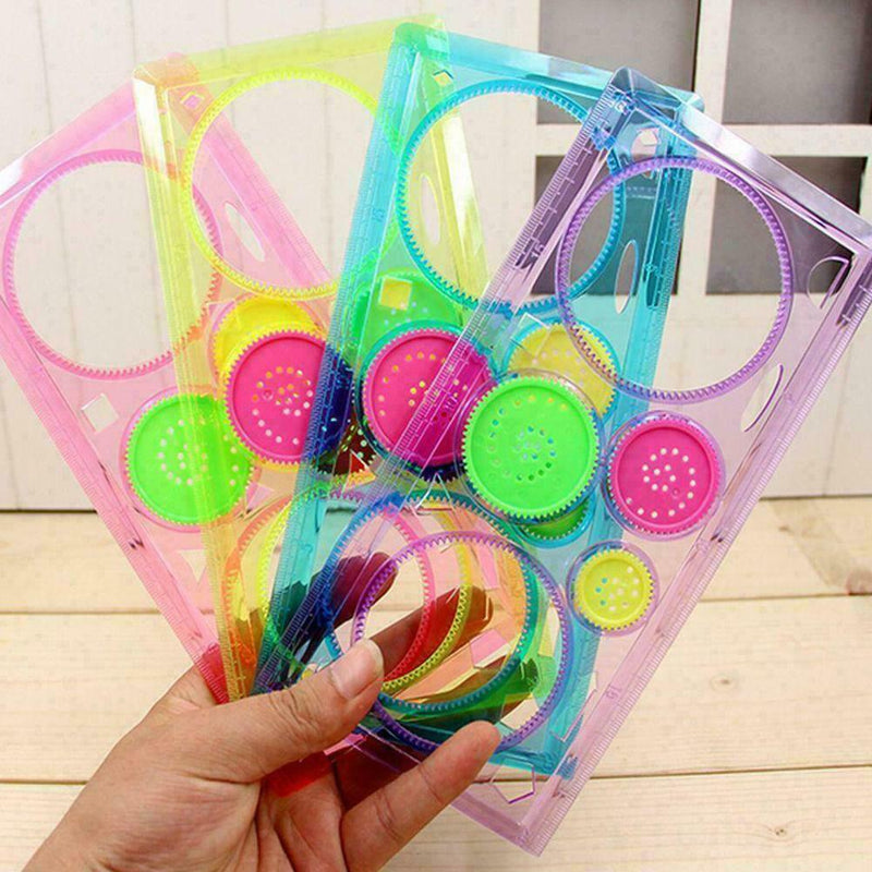 1pcs Multifunctional Children Variety Spirograph Drawing V Plastic Color Ru M1P8