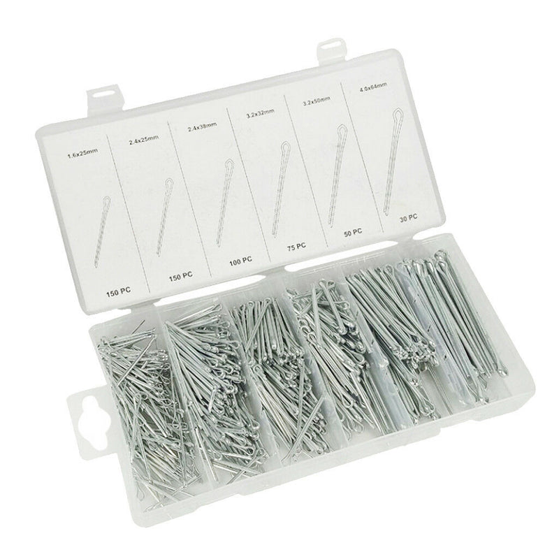 555pcs Steel Cotter Pin Assortment Clip Set Kit 6 Popular sizes