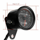 Motorcycle LED Backlight Dual Odometer Speedometer Gauge W/ Bracket Cafe Racer I