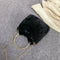 Fashion Soft Plush Handbag Women Shoulder Messenger Bag Travel Tote (Black)