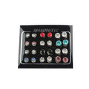 12 Pairs 4/6/7mm Round Multicolor Crystal