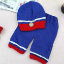 2pcs/set Kids Splicing Color Handmade Knit Hats+Pants Photographic Clothing