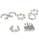 9PCS/Set Ear Clip Bohemia Ear Cuff Stud Crystal Ear Earrings Jewelry fashion 3C