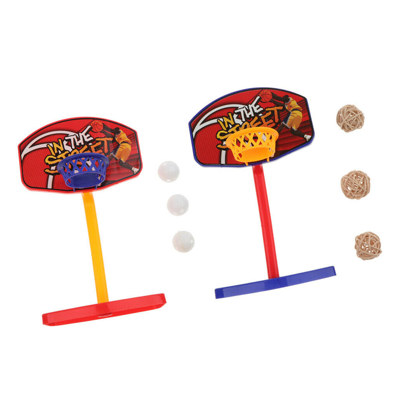2Pack Pet Parrot Toys Parakeet Bell Prop Chew Set Basketball Hoop Balls