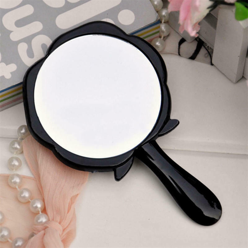 Portable Makeup Mirror Folding Handing Cosmetic Makeup Mirror Round On LQI