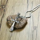 High Polished Stainless Steel Cross Pendant Mens Necklace Christian Charms