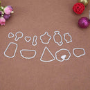 Lunch Metal Cutting Die Frame+Silicone Stamp Embossing Craft Scrapbooking