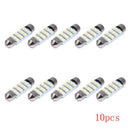10X 41mm Festoon LED 3528 12SMD Light Bulb White Car Interior Dome Map Door Lamp