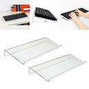 2x Transparent Anti-Slip Acrylic Computer Keyboard Stand Tray for Desk