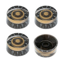 4 Pcs Acrylic Speed Control Knob Cap with White Numbers for Les Paul Electric
