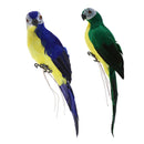 2 Pieces Realistic Looking Macaw Parrot Feathered Birds Artificial Decoration