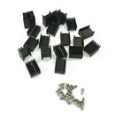 10 Pcs 21x15x11mm Black Aluminum Heat Sink for TO-220 Mosfet Transistors