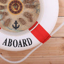 35cm Nautical Decor, Seaside Life Ring Buoy, Wall Clock, Home Hanging Red